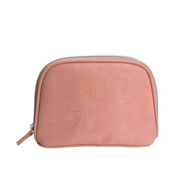 2020 New arrival  leather simple style make up zipper cosmetic bag